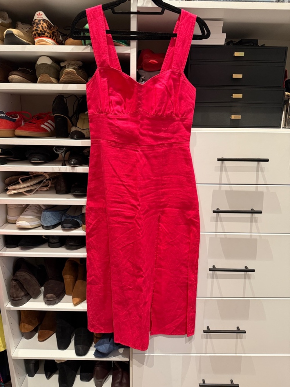 Reformation Pink Linen Midi Dress sz 8